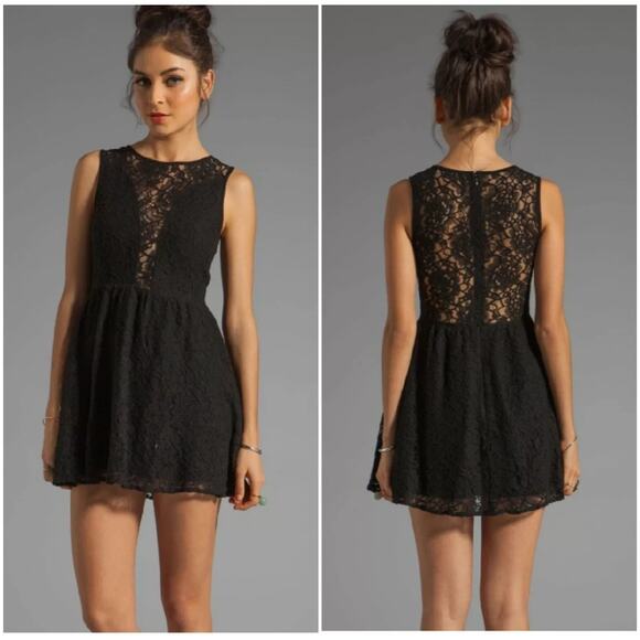 For Love And Lemons Dresses & Skirts - For Love & Lemons Lulus Lace Dress in Black Size medium